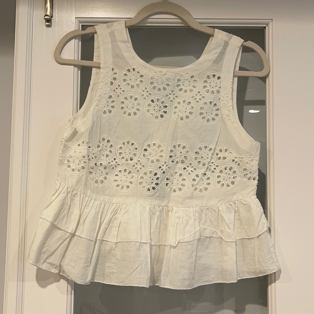 White Summer Peplum Top